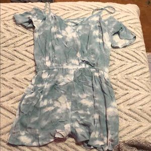 Blue & white tie dye romper.!
